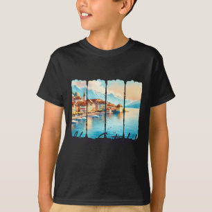 Vevey Switzerland Travel Brushstroke Trip Meet Me  T-Shirt