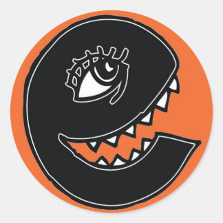 Vex e - Orange Classic Round Sticker