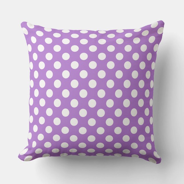 Vey Cute Lavender Polka Dot Pattern Cushion (Front)
