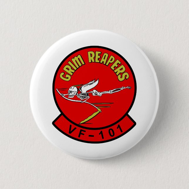 VF-101 Grim Reapers 6 Cm Round Badge (Front)
