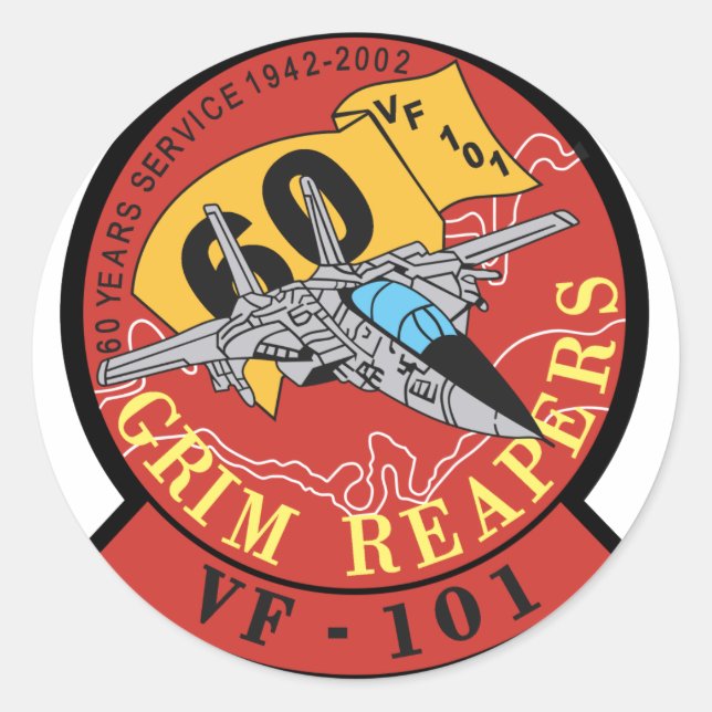 VF-101 Grim Reapers Classic Round Sticker (Front)