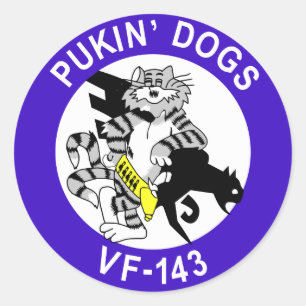VF-143 Pukin' Dogs Classic Round Sticker