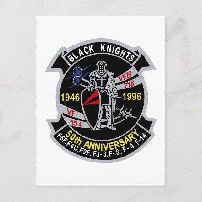 VF-154 Black Knights  50 anniversary Postcard (Front)