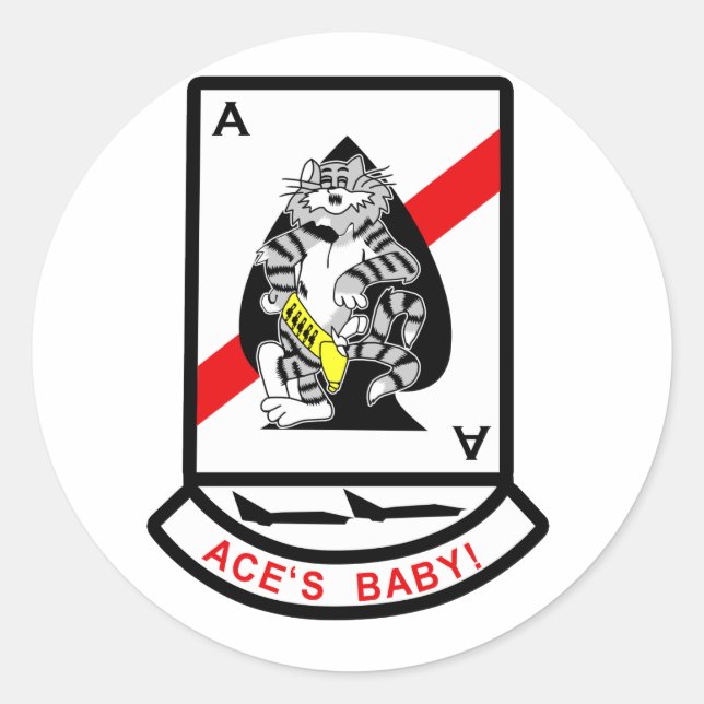VF-41 Black Aces Classic Round Sticker (Front)