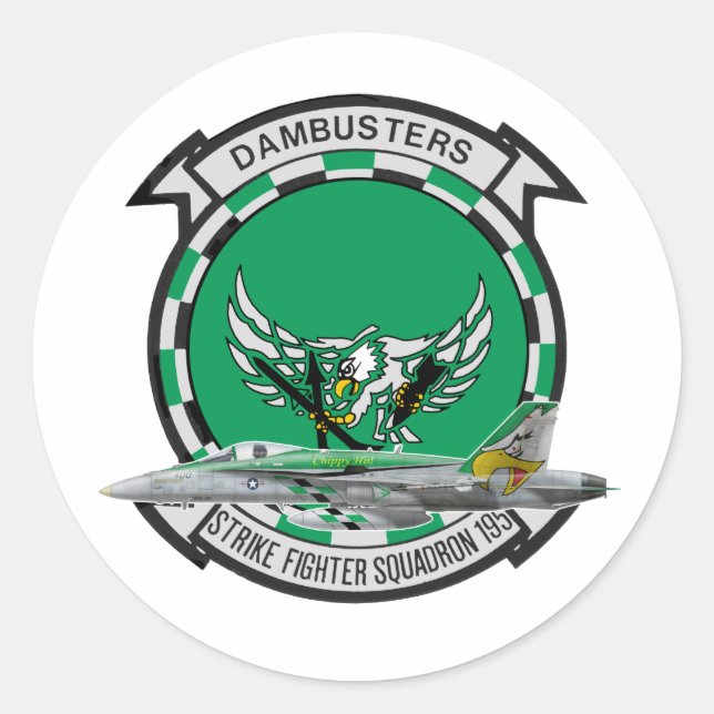 VFA-195 Dambusters Classic Round Sticker (Front)