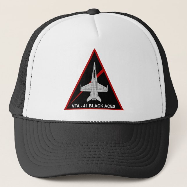 VFA - 41 Fighter Squadron Black Aces 3 Trucker Hat (Front)