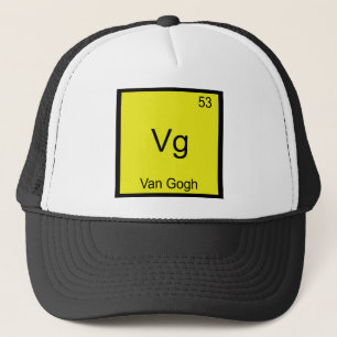 Vg - Van Gogh Funny Chemistry Element Symbol Tee Trucker Hat