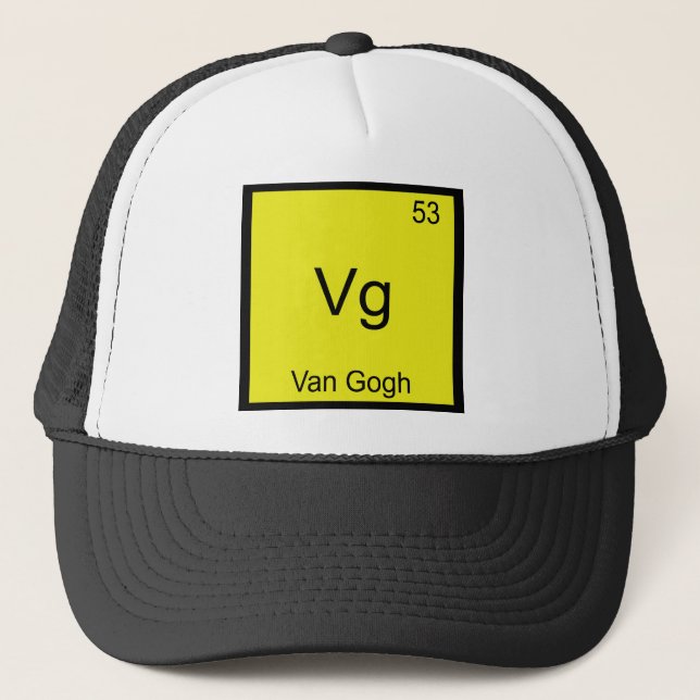 Vg - Van Gogh Funny Chemistry Element Symbol Tee Trucker Hat (Front)