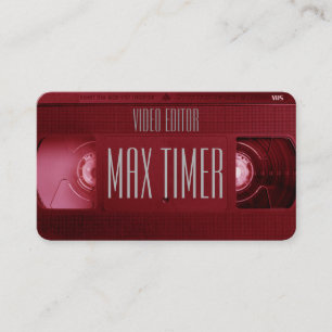 VHS cassette video tape cover Business Card