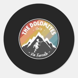 Via Ferrata The Dolomites Italy Classic Round Sticker