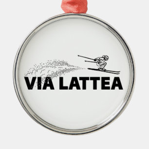 Via Lattea Ski Jumper Metal Tree Decoration