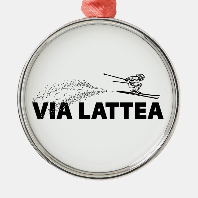Via Lattea Ski Jumper Metal Tree Decoration (Front)