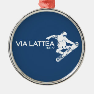 Via Lattea Snowboarder Metal Tree Decoration