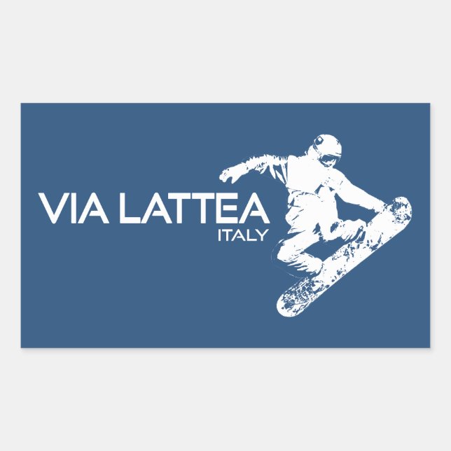 Via Lattea Snowboarder Rectangular Sticker (Front)