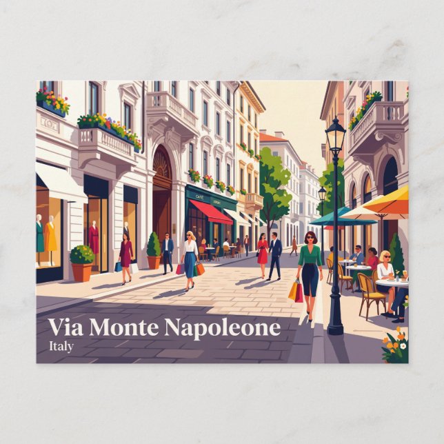 Via Monte Napoleone Italy Postcard (Front)