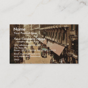 Via Roma, Naples, Italy classic Photochrom Business Card