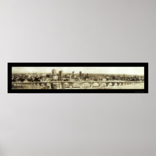 Viaduct Dallas Skyline Photo 1912 Poster