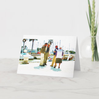 Viareggio Quayside Encounter, Blank Greeting Card