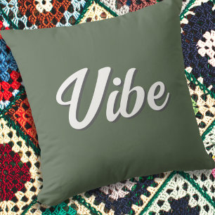 Vibe Groovy Retro Olive Green Cushion