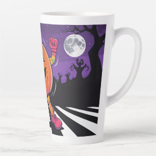 Vibe me Jack-o-lantern Long Sleeve Tshirt Latte Mug