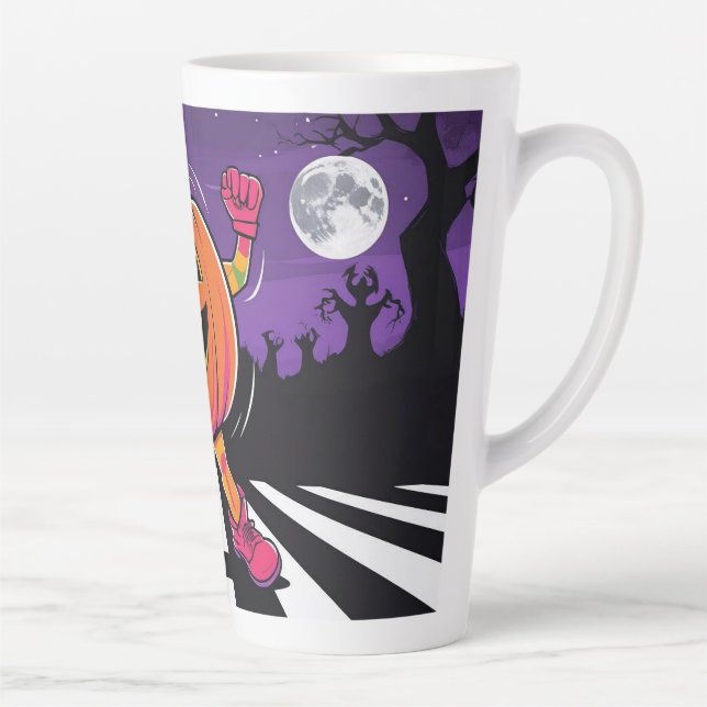 Vibe me Jack-o-lantern Long Sleeve Tshirt  Latte Mug (Right)