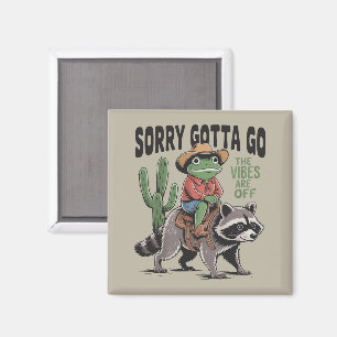 Vibes Are Off Sorry Gotta Go Vintage Frog Funny  Magnet