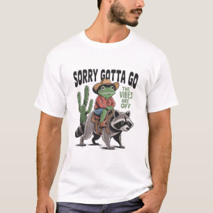 Vibes Are Off Sorry Gotta Go Vintage Frog Funny  T-Shirt
