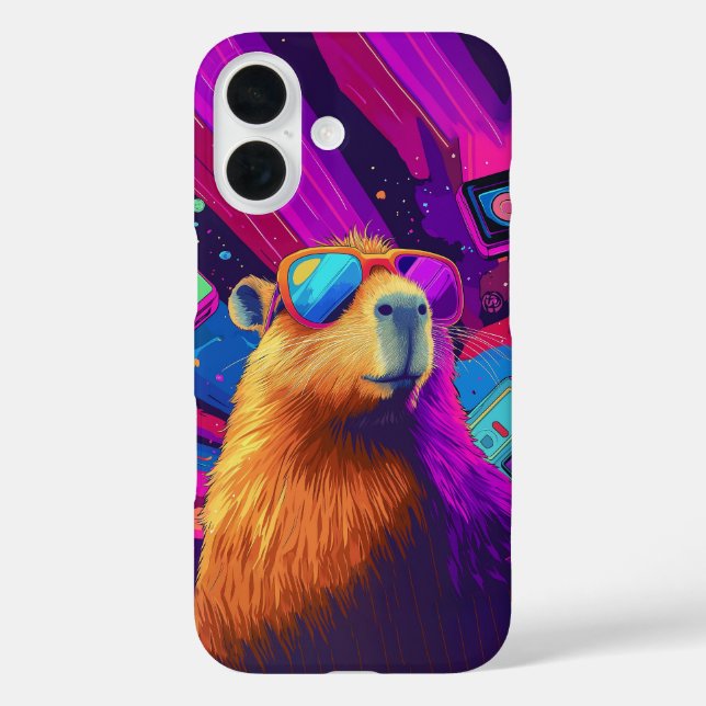 Vibes Capybara Retro Design Case-Mate iPhone Case (Back)