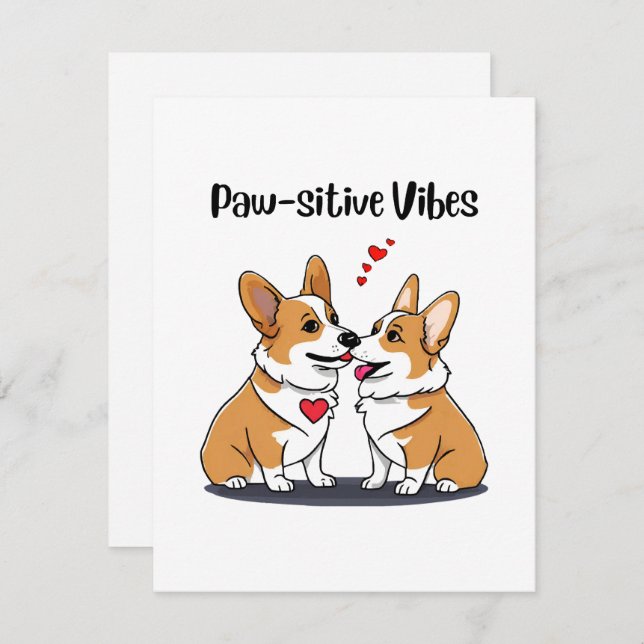  Vibes Corgis in Love Card (Front/Back)