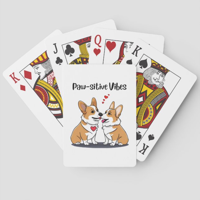  Vibes Corgis in Love Playing Cards (Back)