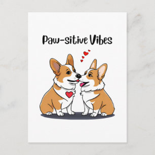 Vibes Corgis in Love Postcard