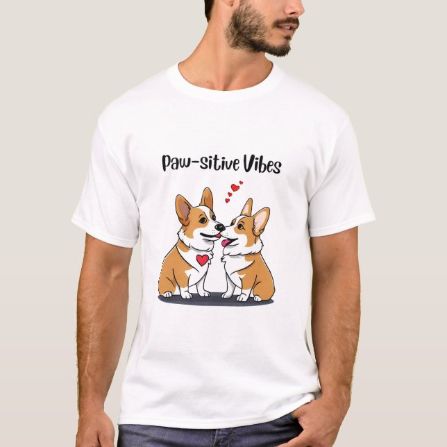  Vibes Corgis in Love T-Shirt (Front)