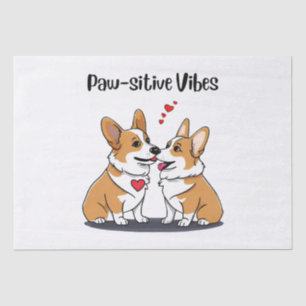 Vibes Corgis in Love Tissue Paper