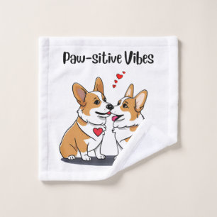  Vibes Corgis in Love Wash Cloth