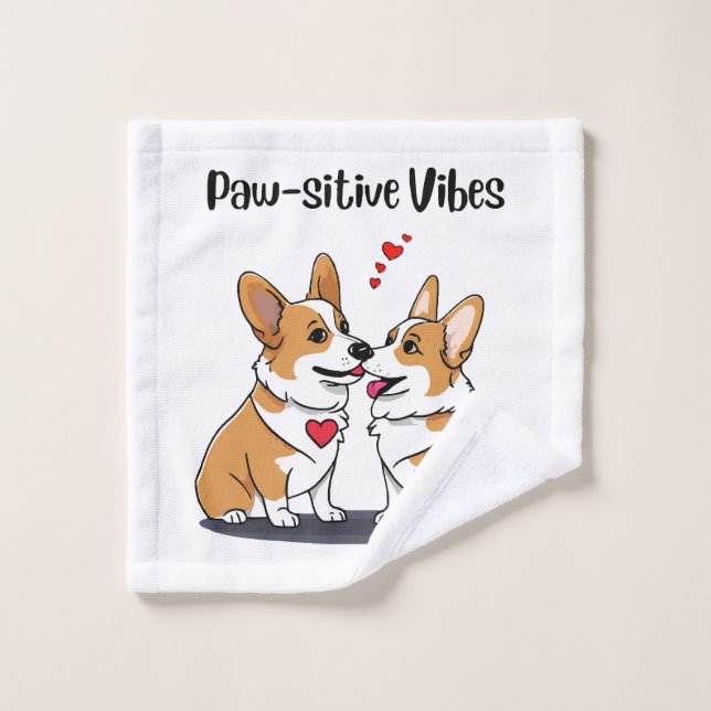  Vibes Corgis in Love Wash Cloth (Wash Cloth)