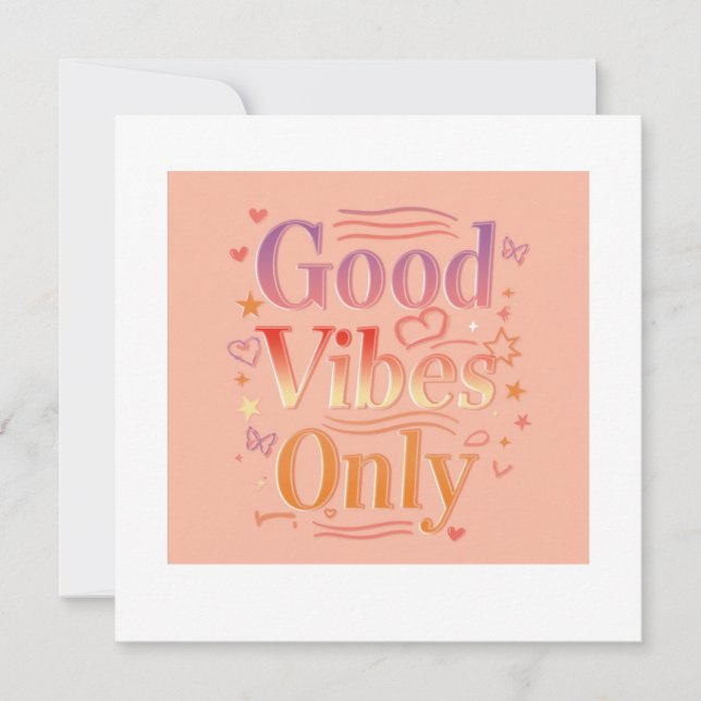 Vibes for a good day invitation (Front)