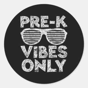 Vibes Only Fun Back To School  Classic Round Sticker