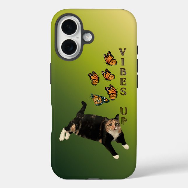 VIBES UP - Calico Cat & Monarch Butterflies Case-Mate iPhone Case (Back)