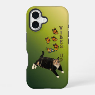 VIBES UP - Calico Cat & Monarch Butterflies iPhone 16 Case