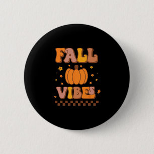 Vibes Vintage Groovy Autumn Season Retro Thanksgiv 6 Cm Round Badge
