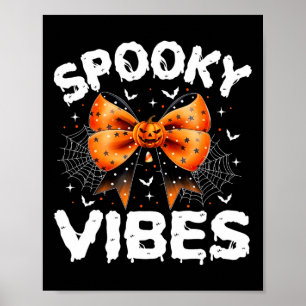 Vibes Women Girls Kids Cute Halloween Pumpkin  Poster
