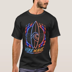 Vibewave Neon Surfboard Design – Retro Wave Glow A T-Shirt