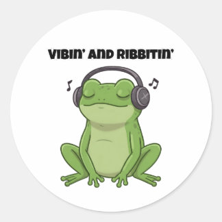 Vibin’ and Ribbitin’ Classic Round Sticker