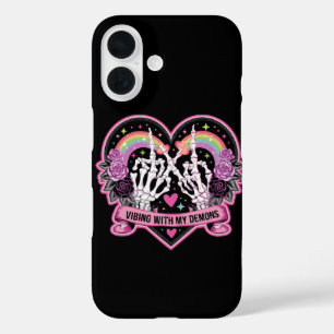 Vibing with My Demons iPhone 16 Case
