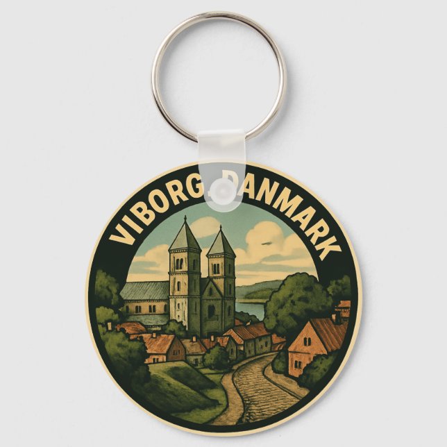 Viborg Denmark Cathedral Key Ring (Front)