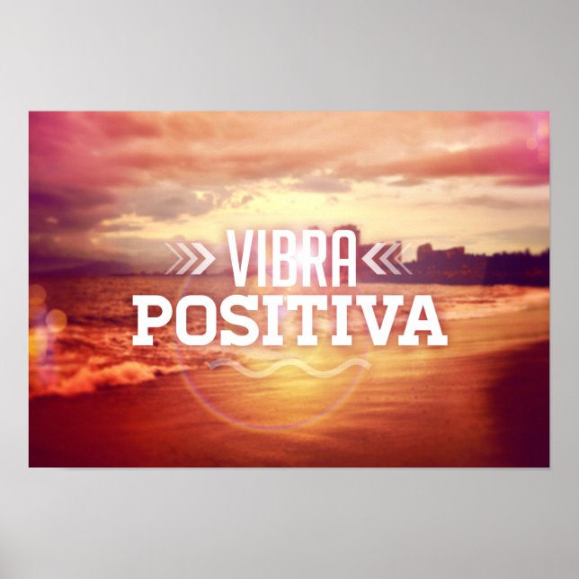 Vibra Positiva - positive vibe spanish text Poster (Front)