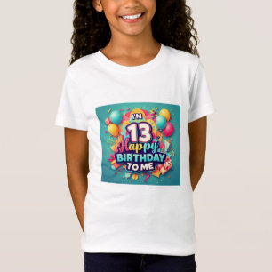 Vibrant 13th Birthday with Colourful Number Girls' T-Shirt