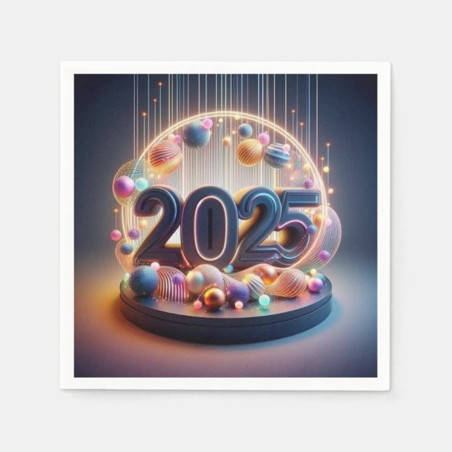 : Vibrant 2025 Celebration Design Napkin (Front)