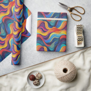 Vibrant 2D Abstract Tapestry Illustration Wrapping Paper