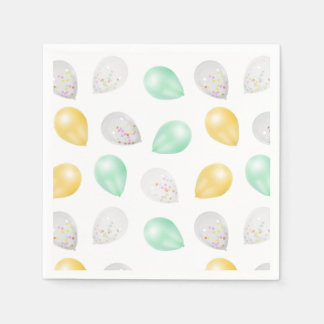 Vibrant 3D Balloons Paper Napkins